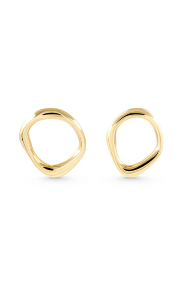 EPIPHANY Earrings. Irregular shaped hoop earrings, 18K gold vermeil, handmade, hypoallergenic, water-resistant